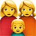 👩‍👩‍👦 family: woman, woman, boy display on Apple